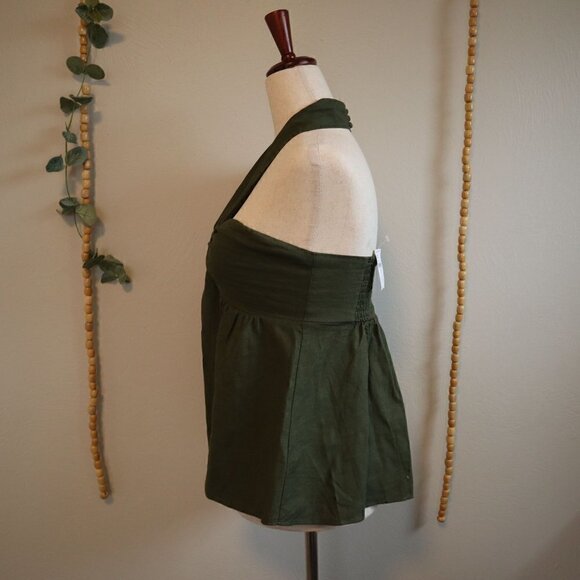 NWT GAP Green Halterneck Flowing Blouse Size XS - Picture 3 of 4